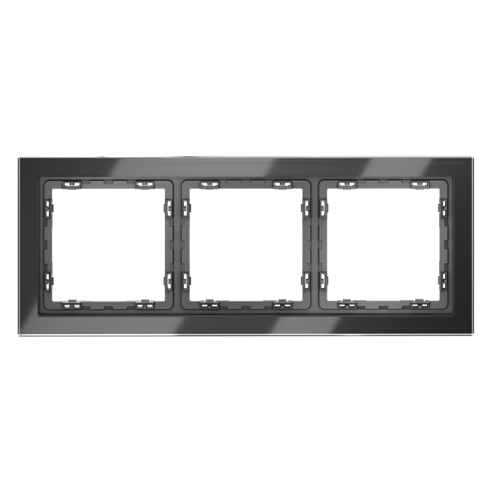 Рамка стеклянная VOLTUM S70 на 3 поста, (графит, стекло) в строительном магазине