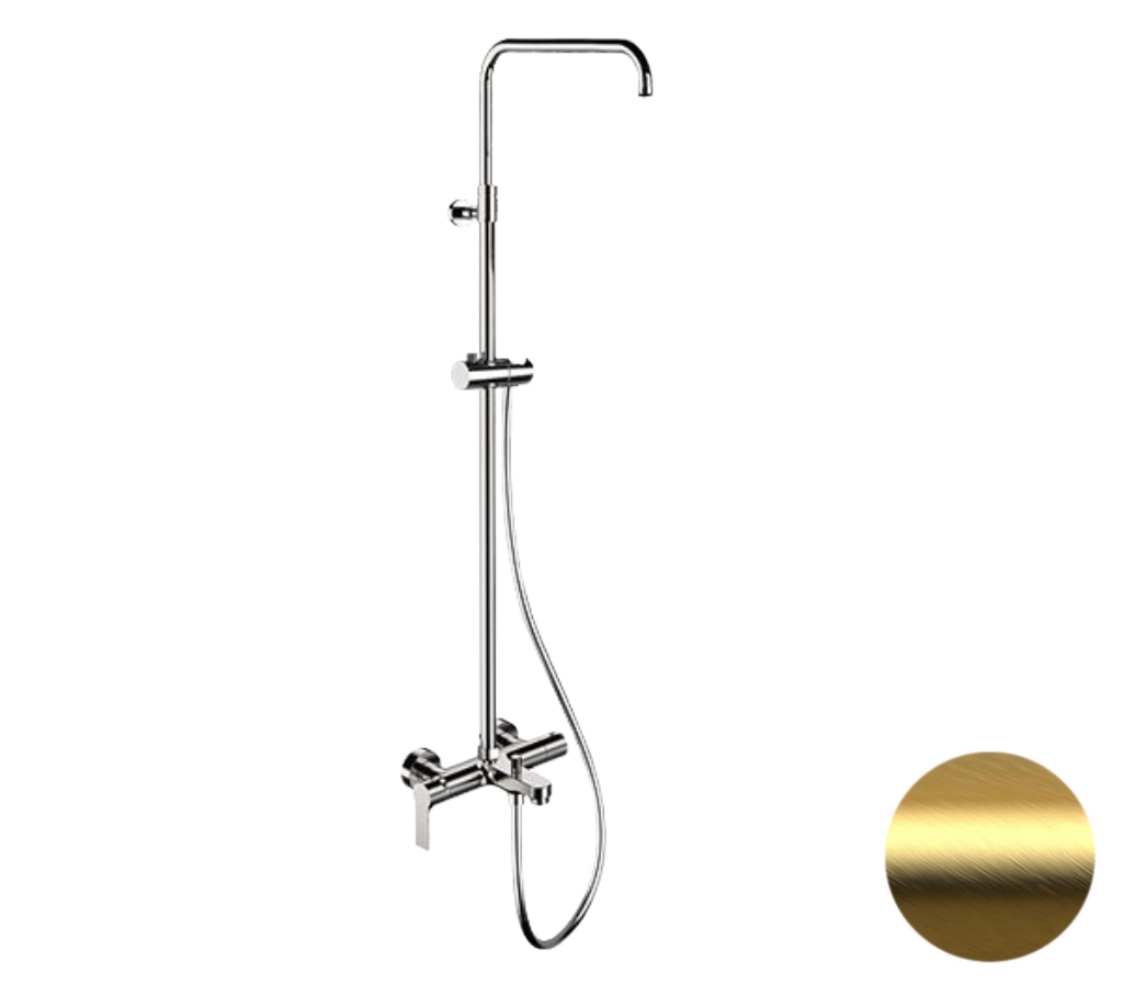 Душевая система с изливом Remer Energy EY34ASSDBG, брашированное золото в строительном магазине