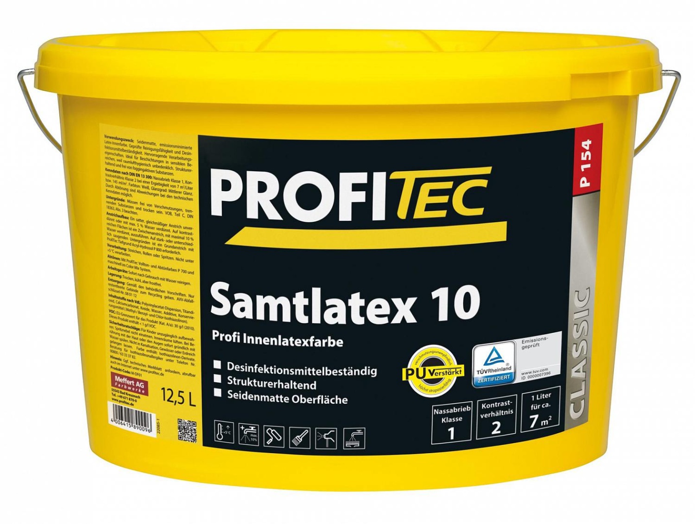 Краска для внутренних работ Profi Tec P 154 Samtlatex 10 Профессиональная латексная 5л в строительном магазине