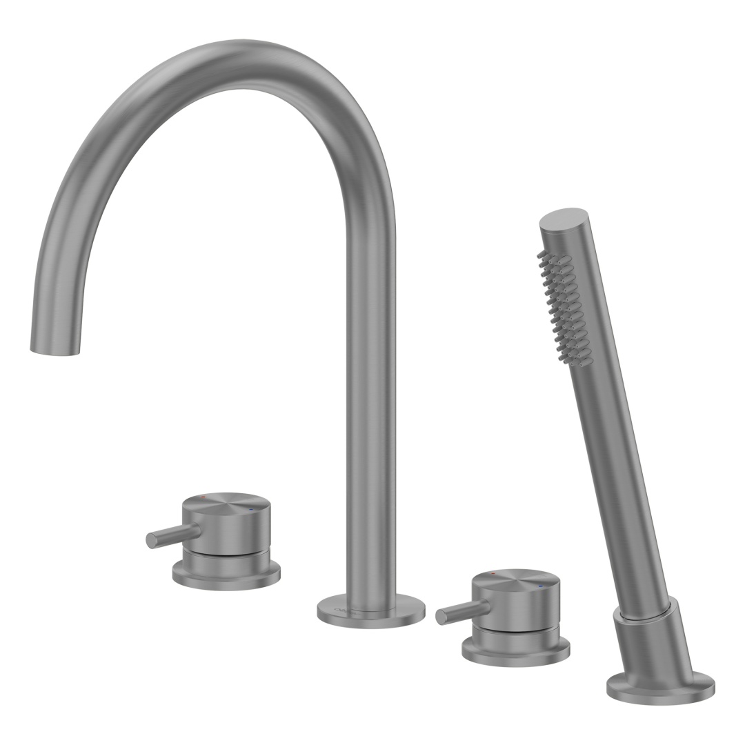 Смеситель ABBER Wasser Kreis 316 AF8113BGG на борт ванны, оружейная сталь брашированная в строительном магазине