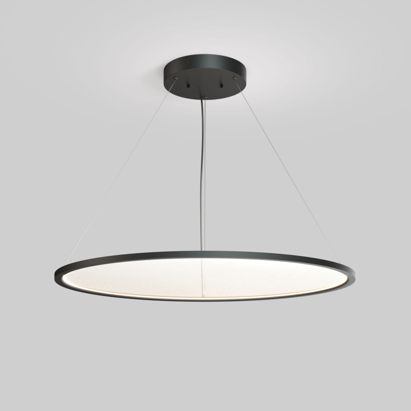 Подвесной светильник горизонтальный VEIL, 80 Вт, ?1000?В1500 мм, LED 2700-6000K, IP20, пульт Д/У (в комплекте), черный, алюминий, акрил в строительном магазине