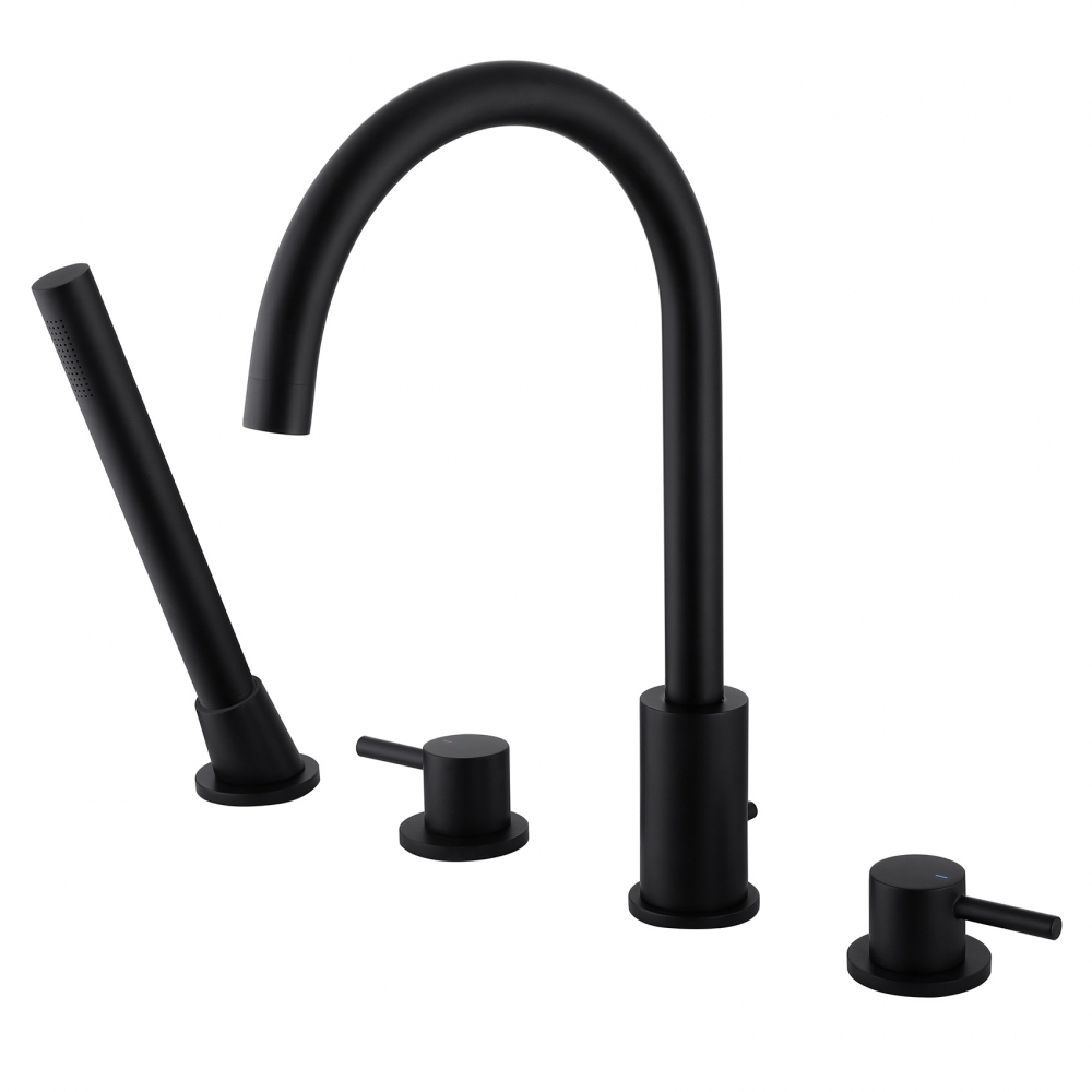 Смеситель ABBER Wasser Kreis AF8113B на борт ванны, черный матовый в строительном магазине