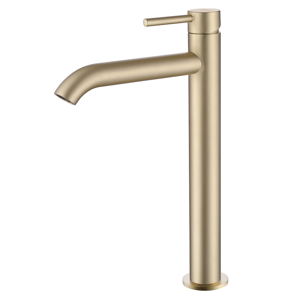 Смеситель ABBER Wasser Kreis AF8111G для накладной раковины, золото матовое в строительном магазине