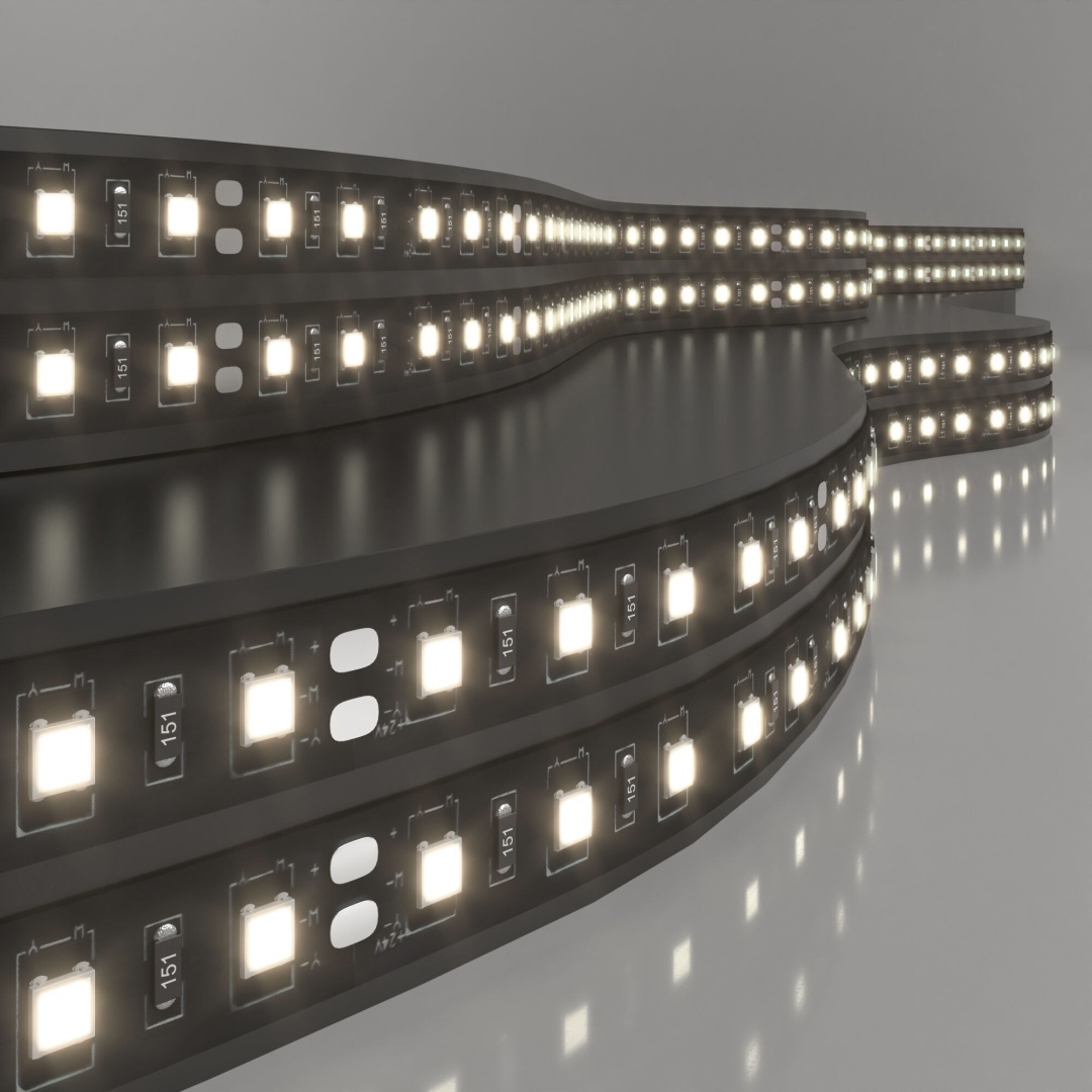 Светодиодная лента 120 Led 9,6 Вт IP20, 4200K дневной белый, 5 м 2835 24V 120Led 9,6W IP20 Black в строительном магазине