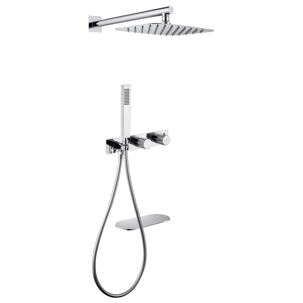 Душевая система ABBER Rund AF8750 скрытого монтажа с изливом, термостат, хром в строительном магазине