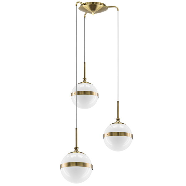 813131 Люстра GLOBO 3х40W E14 electroplating bronze/white в строительном магазине