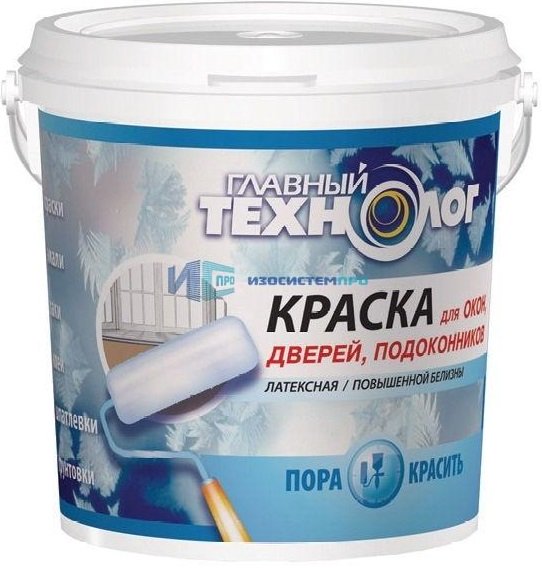 Краска для окон и дверей Главный Технолог 1кг в строительном магазине