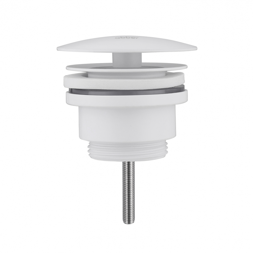 Донный клапан ABBER AF0012W без перелива, фиксированный, белый в строительном магазине