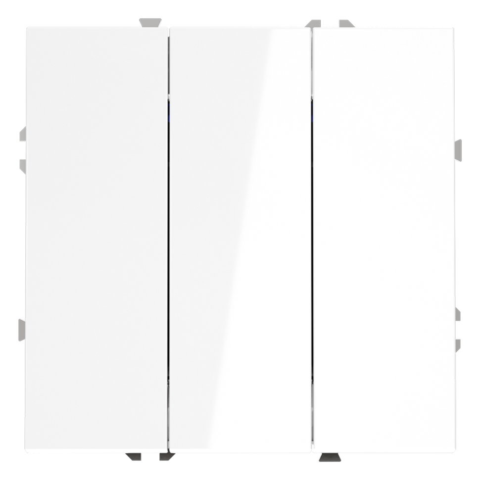 Выключатель встраиваемый VOLTUM S70 трехклавишный 10А, (белый глянцевый) в строительном магазине