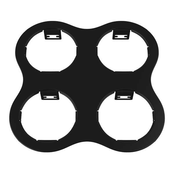 214647 Рамка DOMINO ROUND 2x2 МR16 ЧЕРНЫЙ в строительном магазине