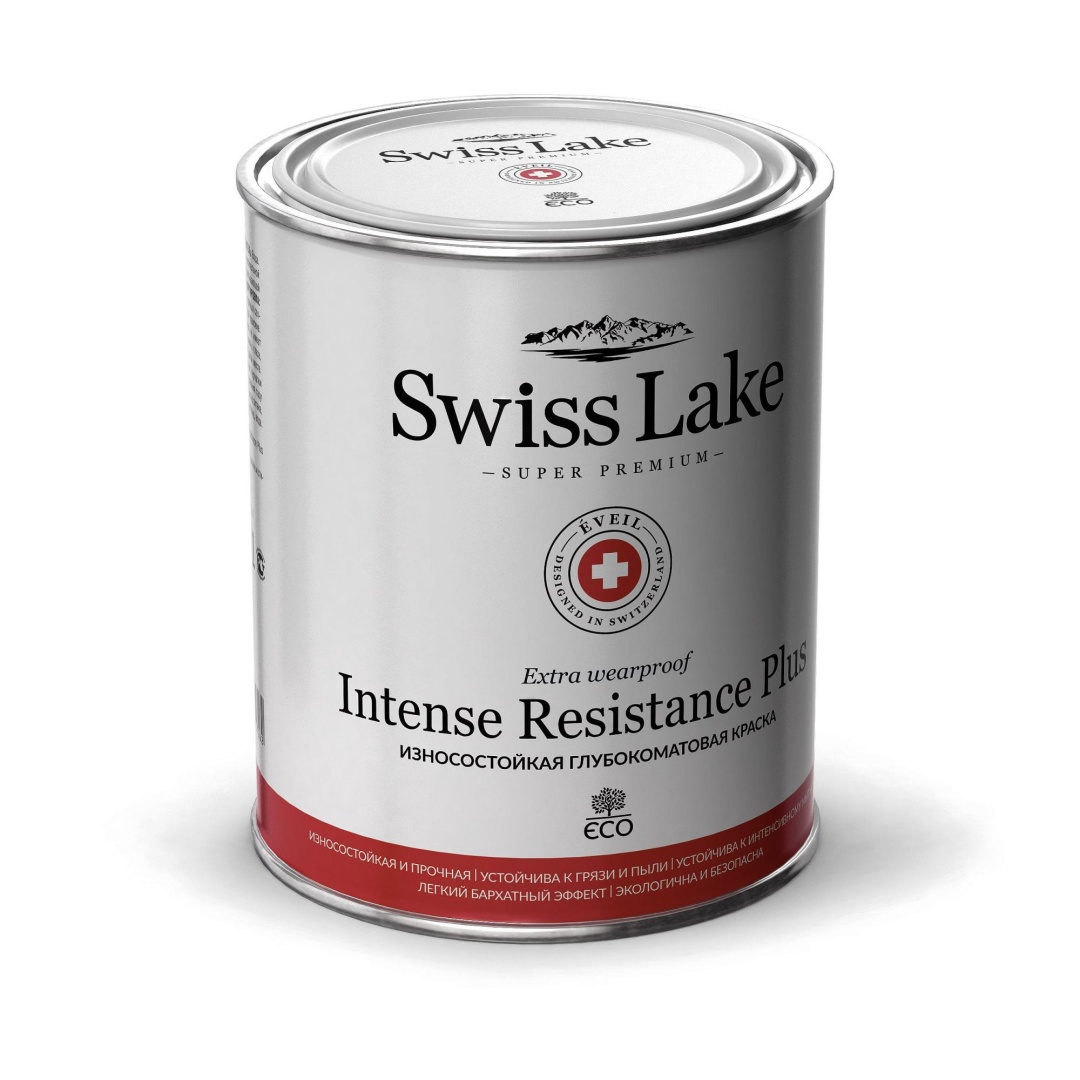 Краска для стен и для потолков Intense Resistance Plus (Swiss Lake) Износостойкая 0,9л в строительном магазине