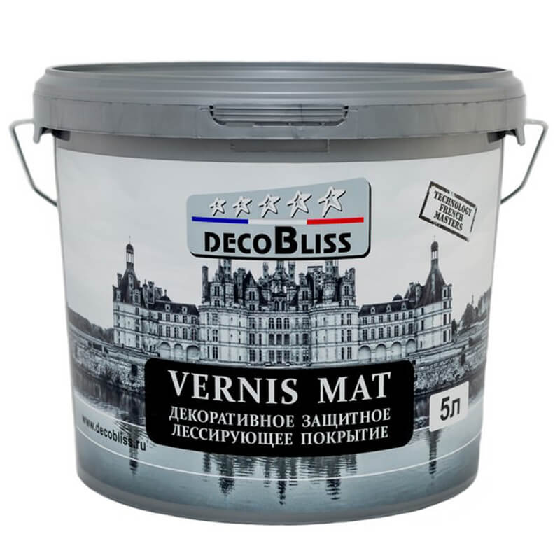 DecoBliss Vernis Mat- Декоблисс Вернис Мат (Защитное лессирующее матовое покрытие) 5л в строительном магазине