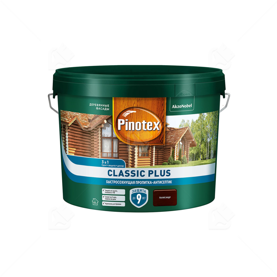 Пропитка Pinotex Classic Plus 3в1 палисандр 9 л.