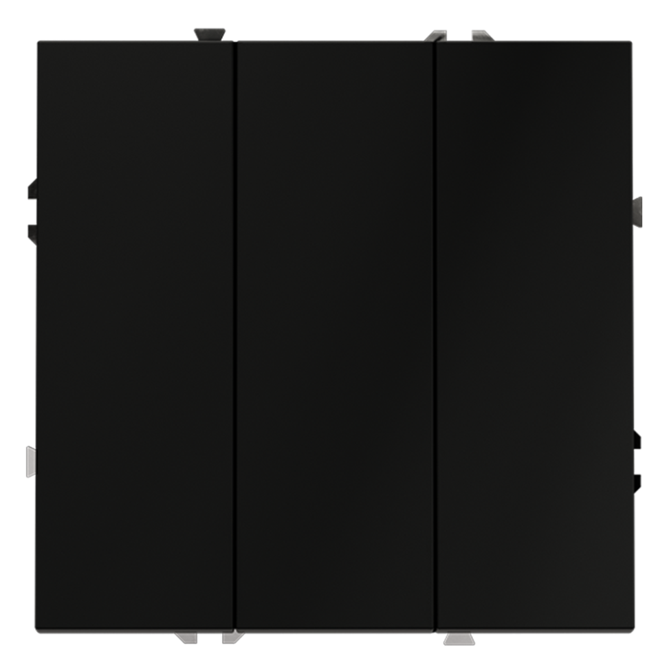 Выключатель встраиваемый VOLTUM S70 трехклавишный 10А, (черный матовый) в строительном магазине