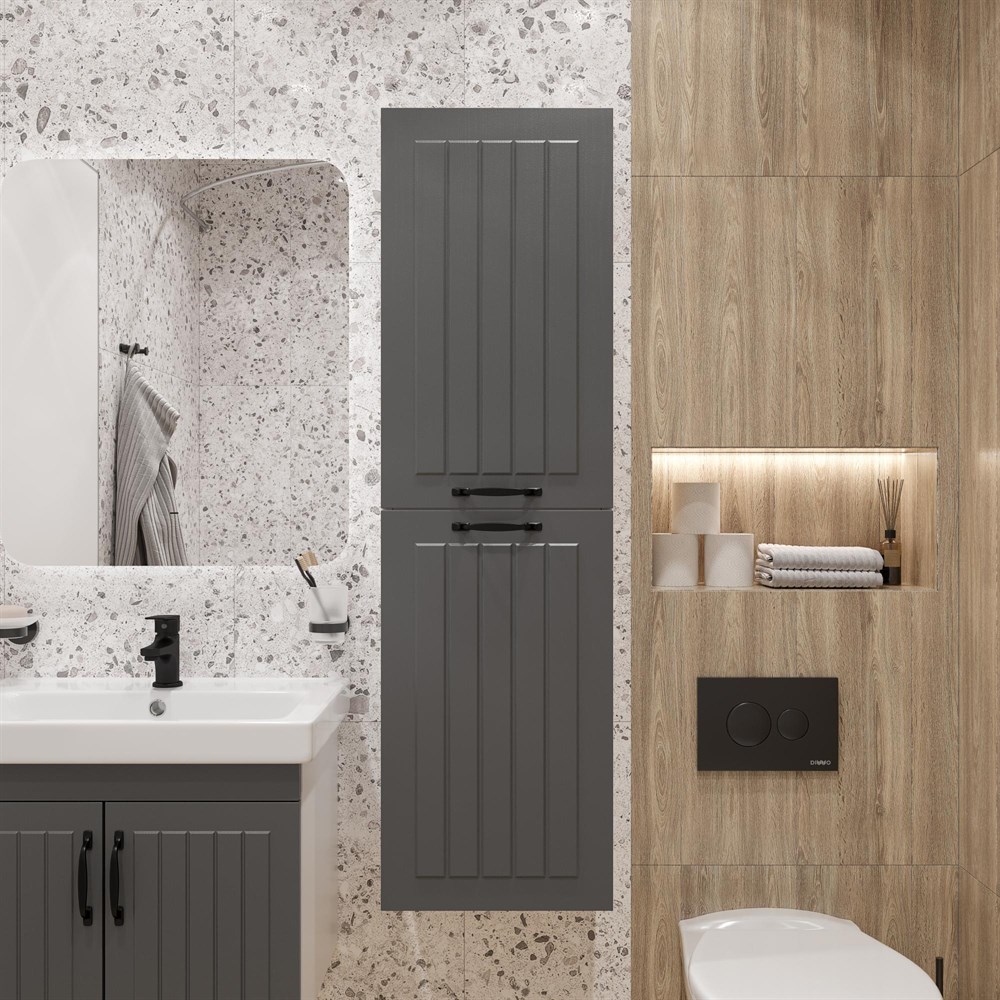 Шкаф-пенал DIWO Сочи подвесной антрацит 577837 в строительном магазине