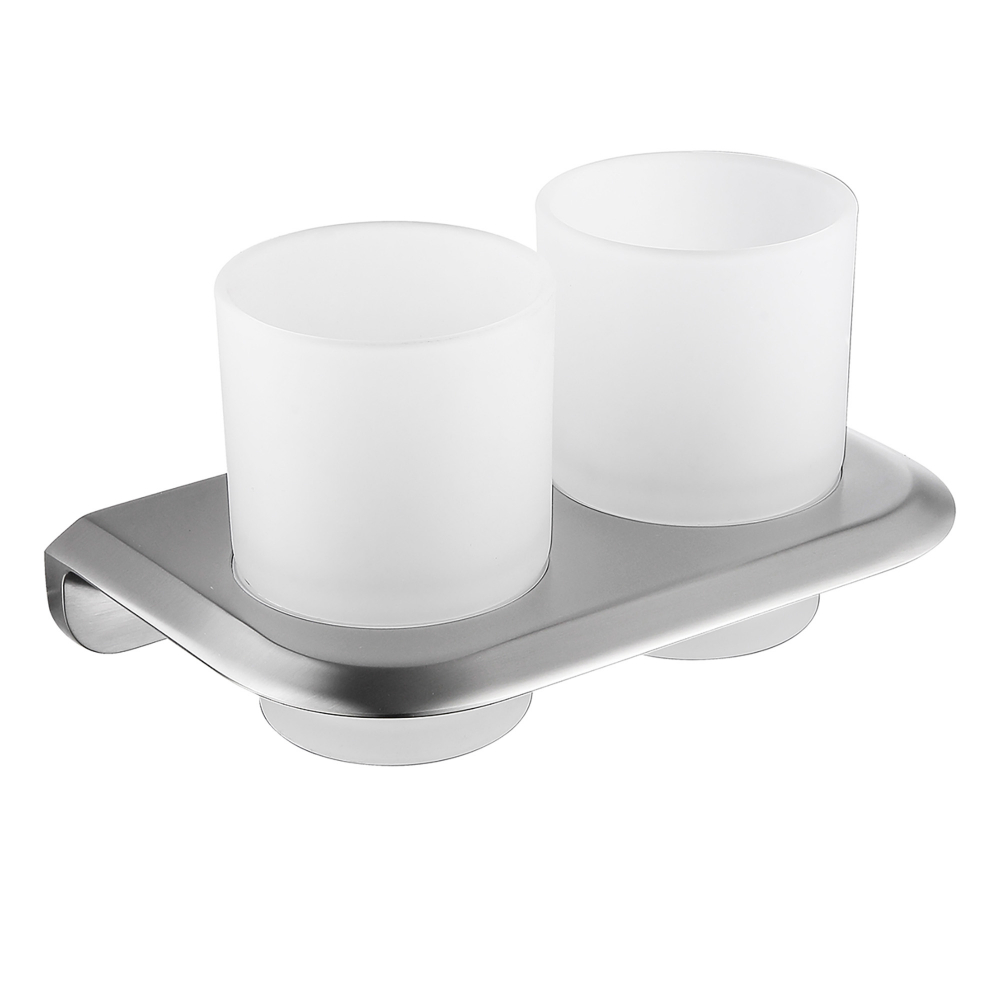 Стакан двойной для зубных щеток ABBER Nord AA1557SP сатин в строительном магазине