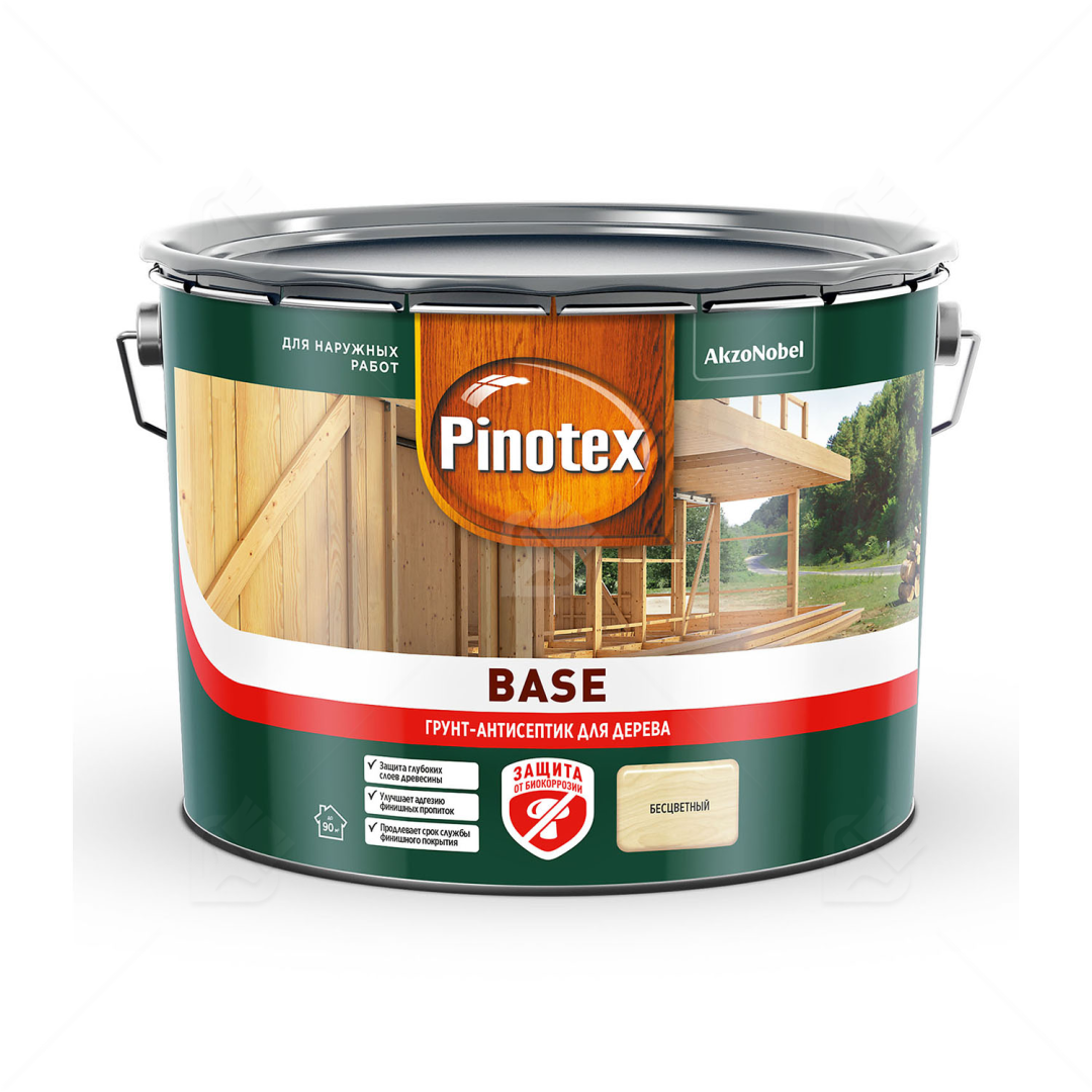 Грунт Pinotex Base для защиты древесины 9 л