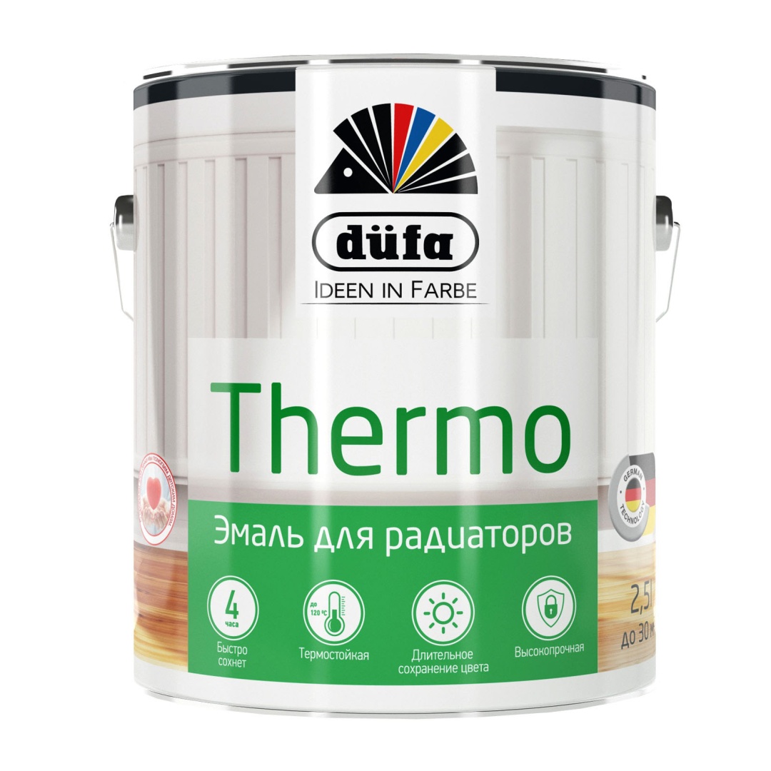 Эмаль для отопительных приборов Dufa Thermo 2л в строительном магазине