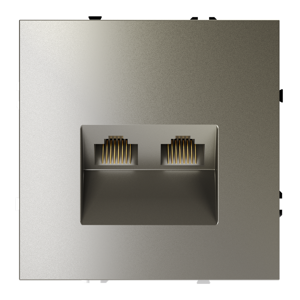 Розетка компьютерная встраиваемая VOLTUM S70 двойная RJ45+RJ45 кат.6, (шелк) в строительном магазине