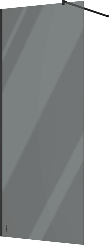 Душевая перегородка STWORKI Берген 90 см, профиль черный матовый, тонированое стекло 583061 в строительном магазине