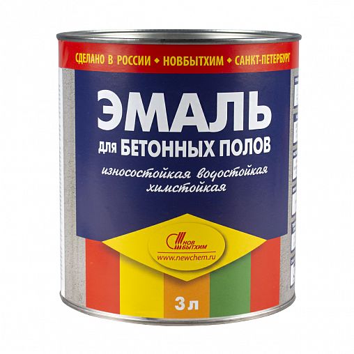 Эмаль для бетонных полов Новбытхим темно-красная 3л в строительном магазине