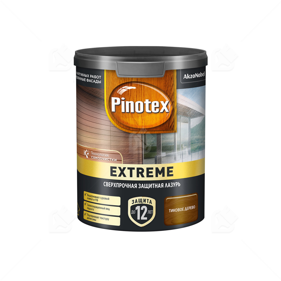 Пропитка Pinotex Extreme для защиты дерева тик, 0,9 л