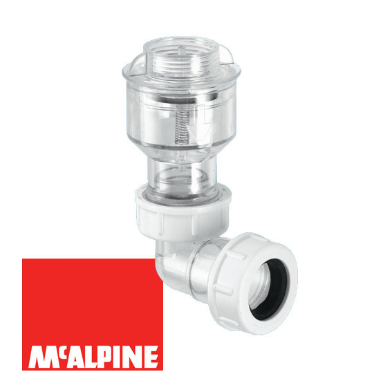 Обратный клапан McALPINE TUNVALVE с отводом на 90° вход 3/4", выход Ø19-23мм в строительном магазине