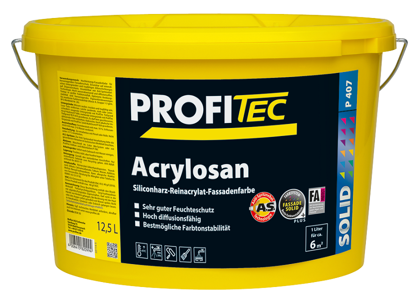 Краска фасадная Profi Tec P 407 Acrylosan Силиконовая чисто акрилатная 1л в строительном магазине
