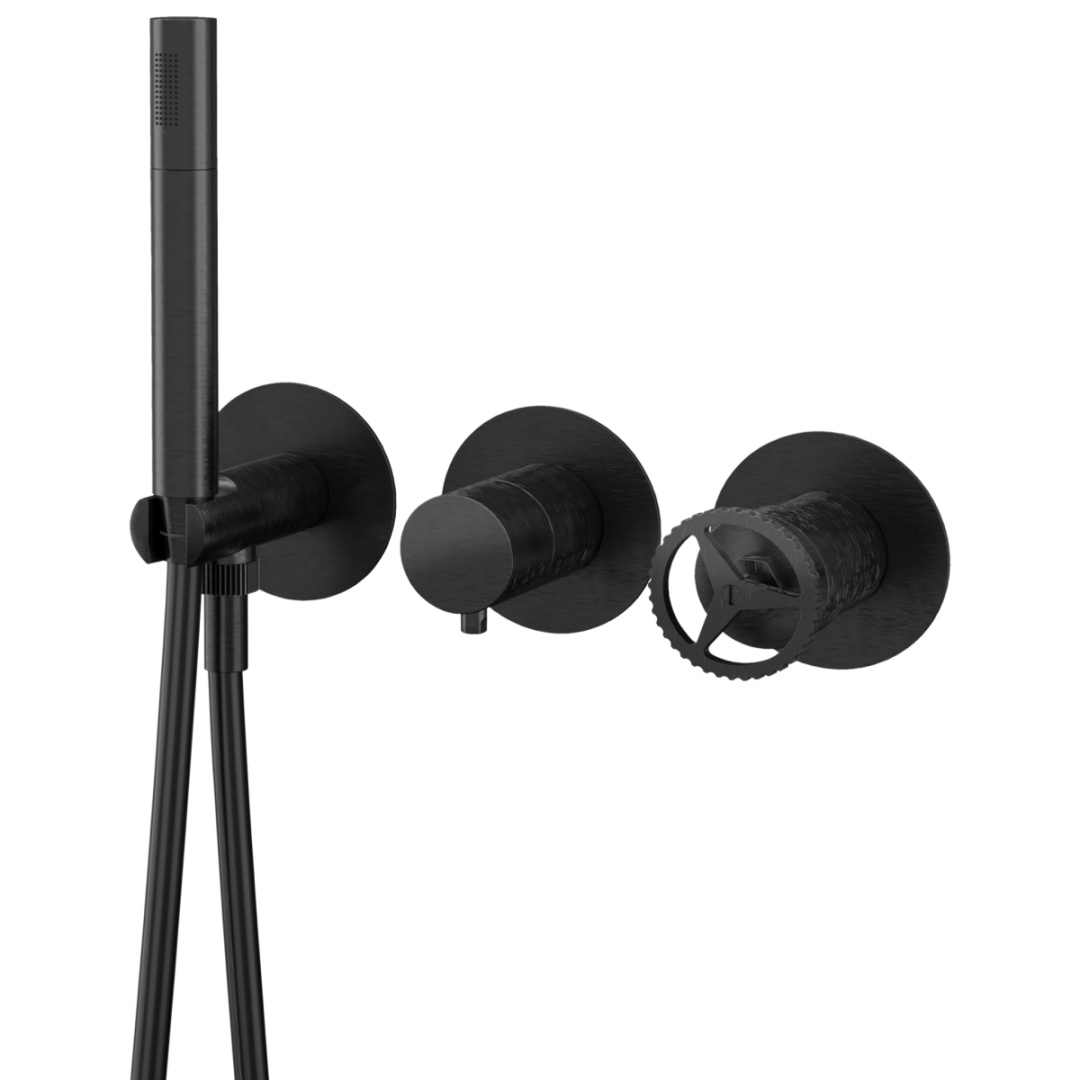 Смеситель для душа Remer Chrono CH97D2PCFP, черный брашированный хром в строительном магазине