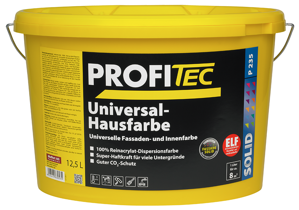 Краска фасадная Profi Tec P 235 Universal Hausfarbe на дисперсионной основе 12,5л в строительном магазине