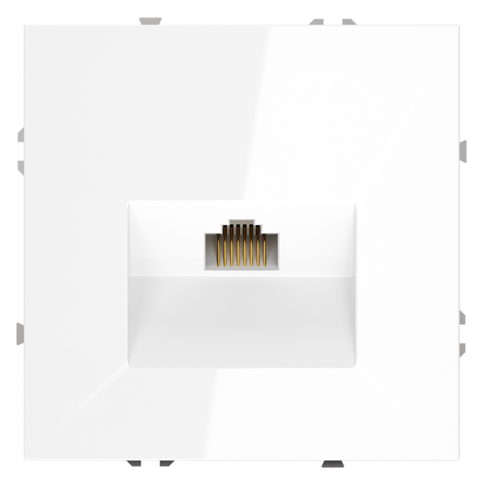 Розетка компьютерная встраиваемая VOLTUM S70 RJ45 кат.6, (белый глянцевый) в строительном магазине