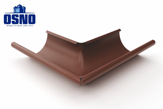 Угол желоба внешний 90гр. 125/90 OSNO RAL 8017 шоколад