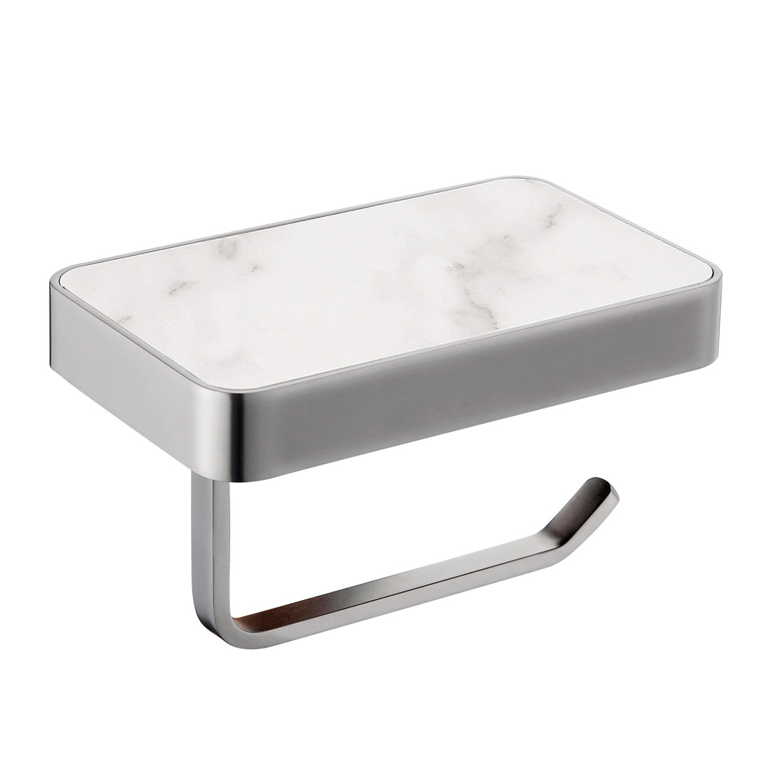 Бумагодержатель с полкой для телефона ABBER Westen AA1730SP сатин в строительном магазине