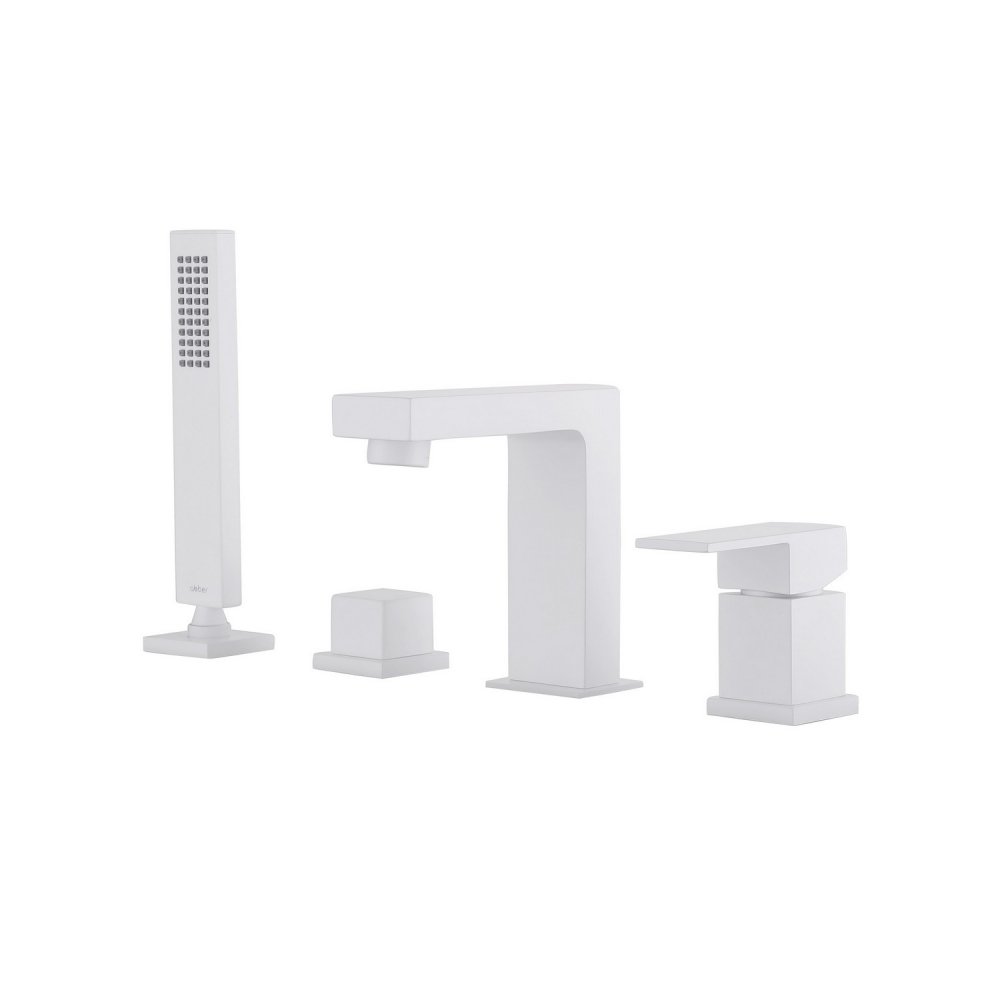 Смеситель ABBER Daheim AF8213W на борт ванны, белый матовый в строительном магазине