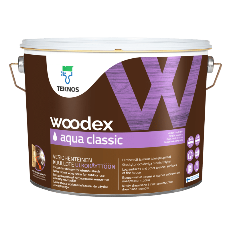 Лессирующая пропитка-антисептик TEKNOS WOODEX AQUA CLASSIC (Текнос Вудекс Аква Классик) колерованный (TM 1805) 9л