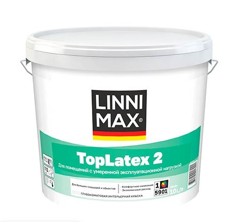 Linnimax Toplatex 2 - Латексная раска для внутренних работ в строительном магазине