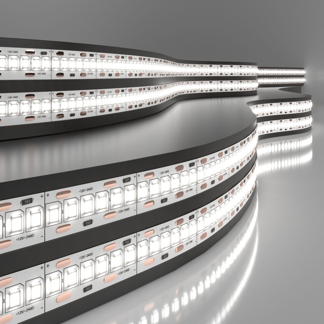 Светодиодная лента 12 В 24 Вт/м 240 Led/м 2835 IP20, дневной белый 4200 K, 5 м Лента светодиодная 12V 16W 240Led 2835 IP20 дневной белый, 5м в строительном магазине