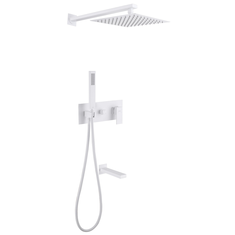Душевая система ABBER Daheim AF8217W скрытого монтажа с изливом, белая матовая в строительном магазине