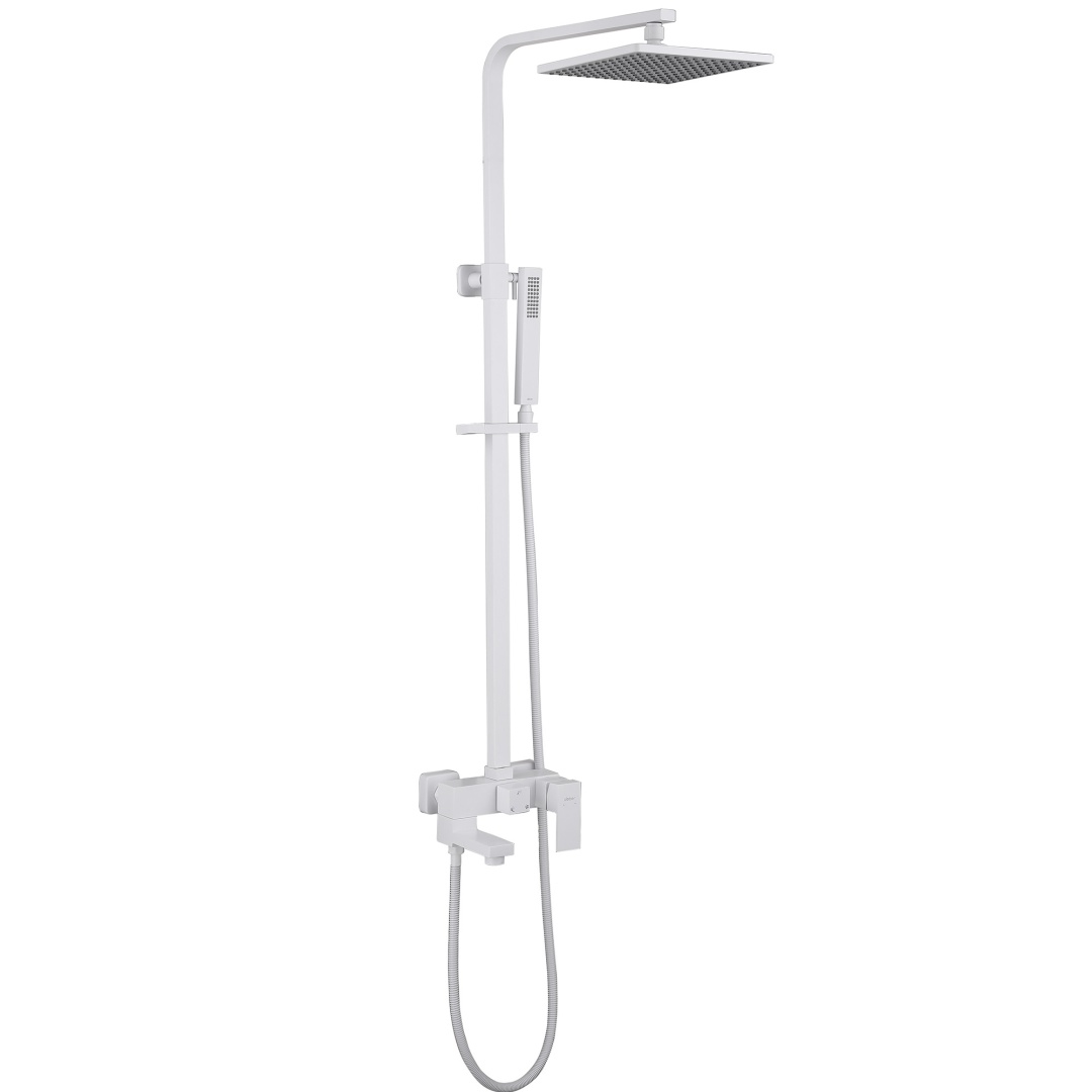 Душевая стойка ABBER Daheim AF8216WL с изливом, белая матовая (250х250) в строительном магазине