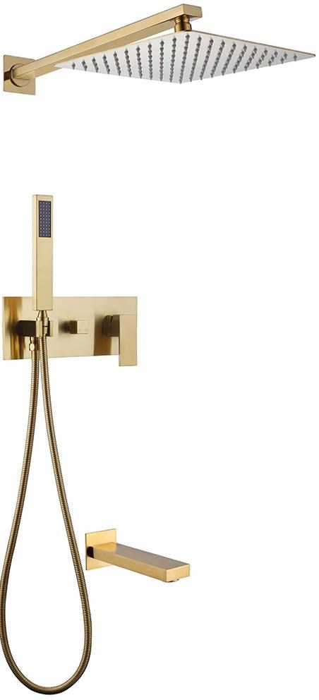 Душевая система ABBER Daheim AF8217G скрытого монтажа с изливом, золото матовое в строительном магазине