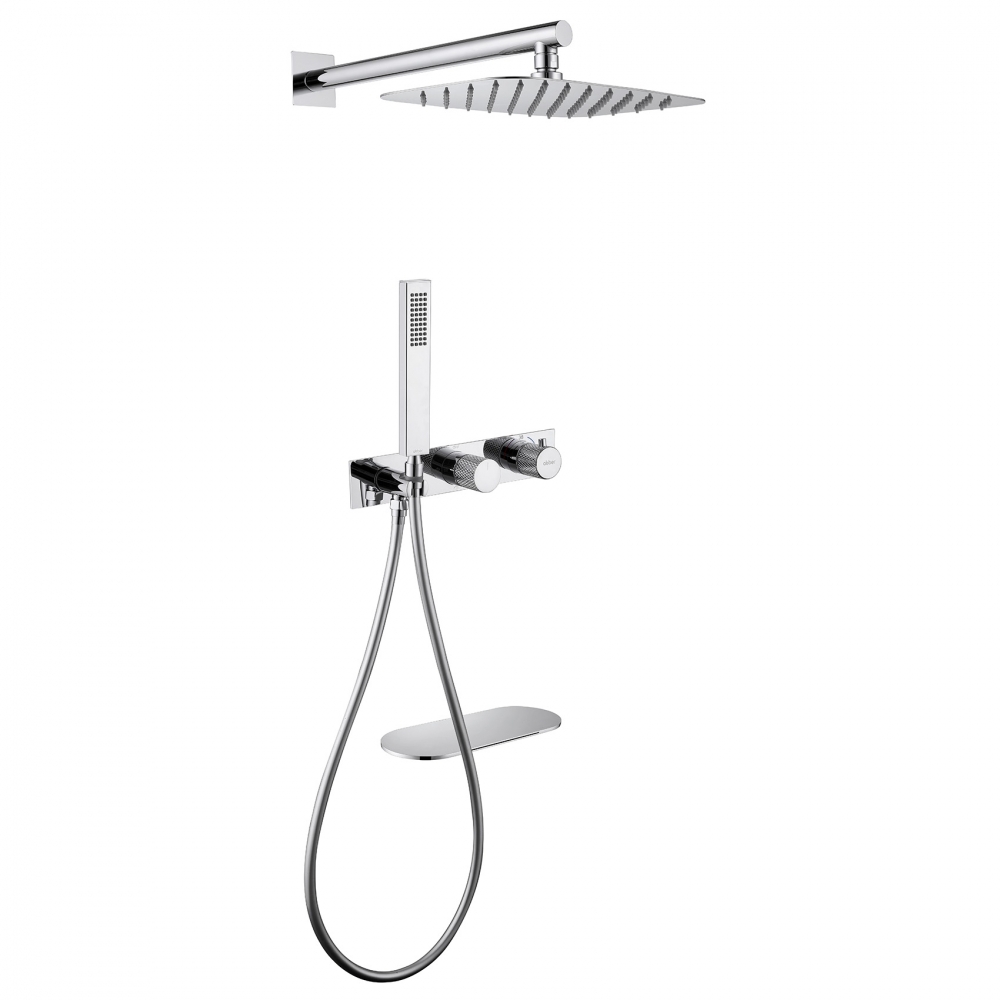 Душевая система ABBER Rund AF8750 скрытого монтажа с изливом, термостат, хром в строительном магазине