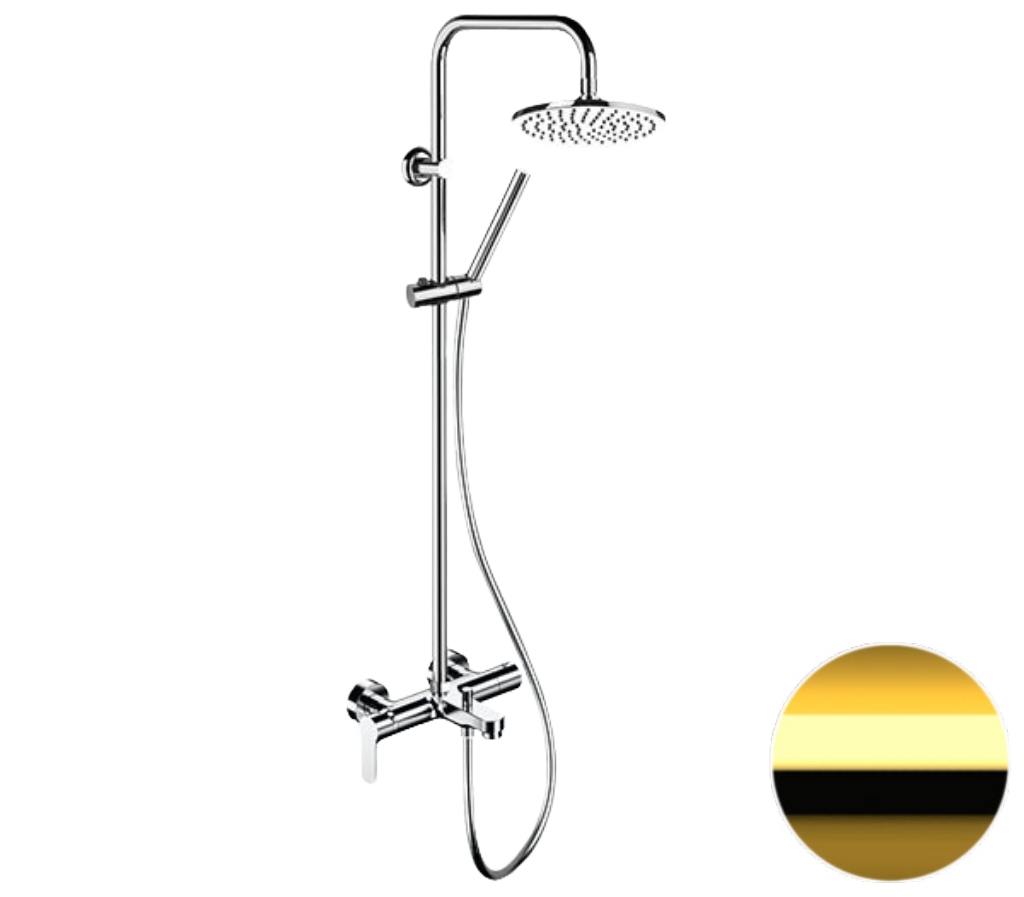 Душевая система с изливом Remer Class Line L34X7MMM20DO, золото глянцевое в строительном магазине