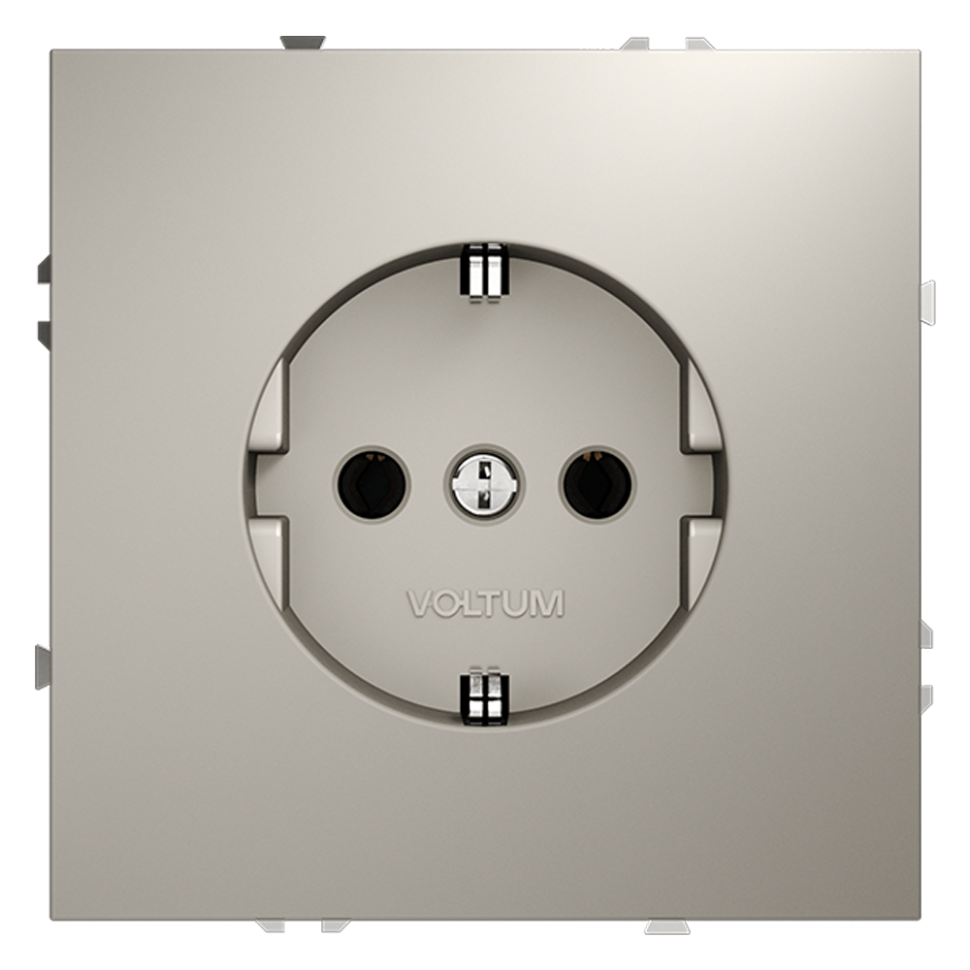 Розетка встраиваемая VOLTUM S70 с заземлением 16А, (кашемир) в строительном магазине