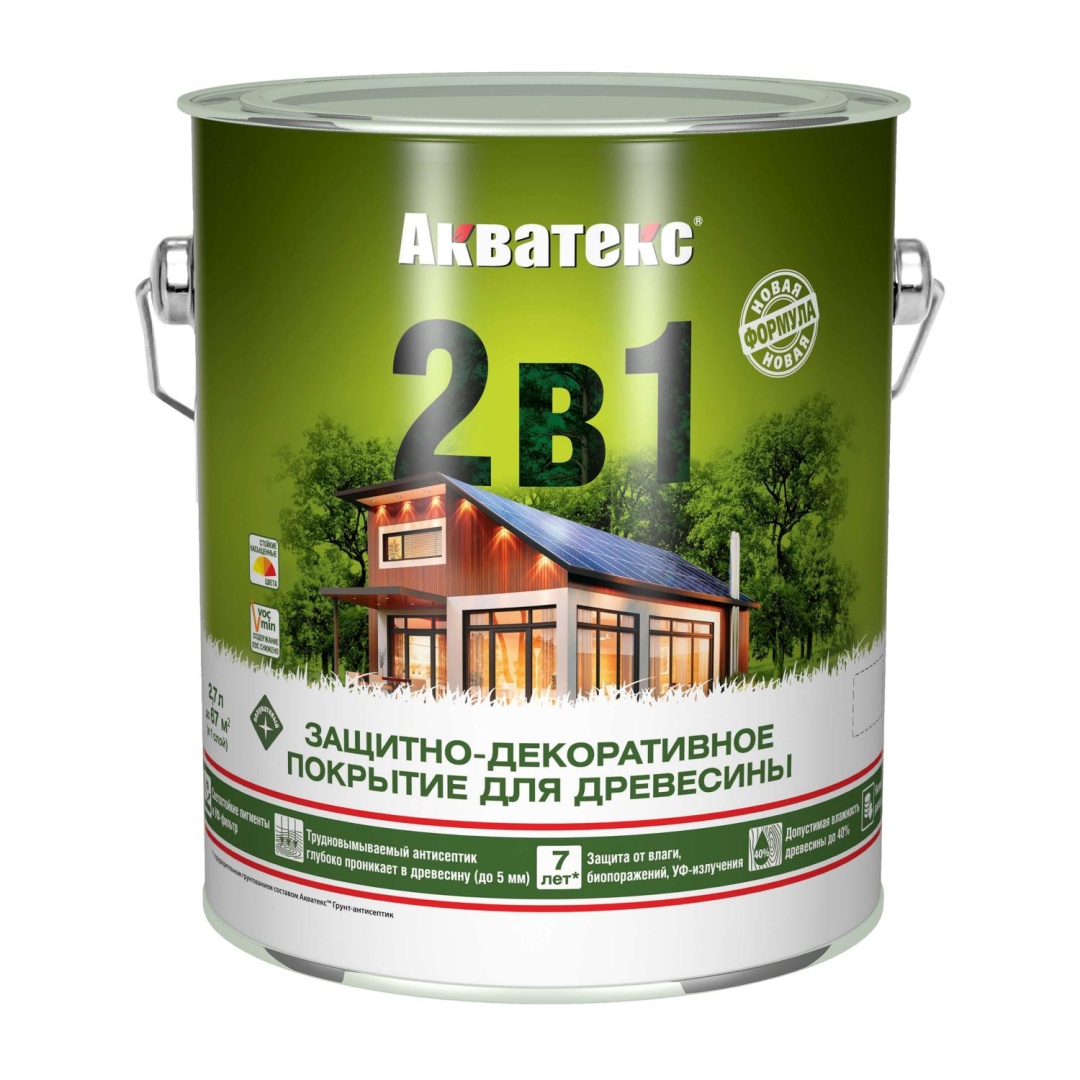 Защитно-декоративный антисептик Акватекс 2в1 лессирующий (груша) 2,7лгруша