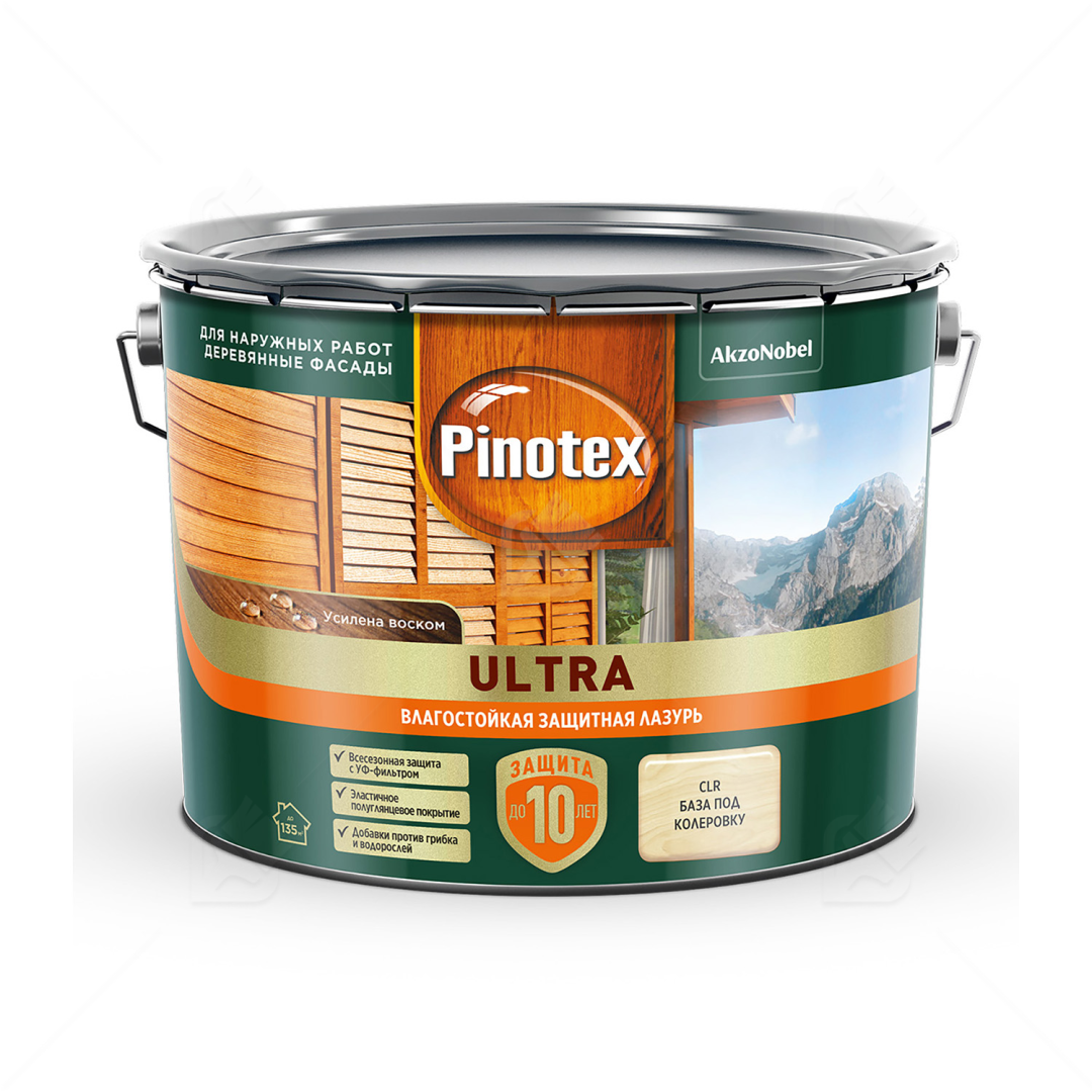 Пропитка Pinotex Ultra AWB полуглянцевая база CLR 9 л