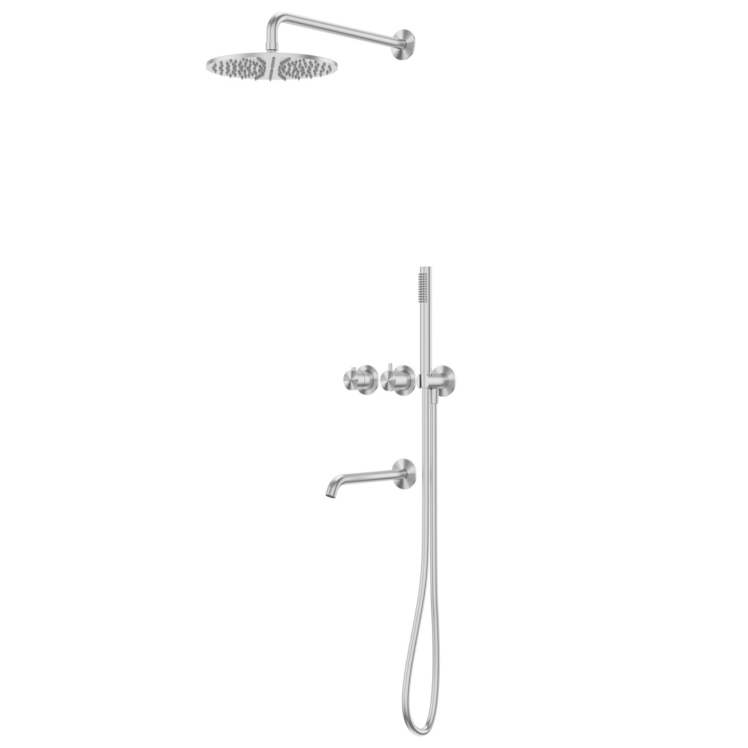 Душевая система ABBER Wasser Kreis 316 AF8150BST скрытого монтажа с изливом, термостат, сталь брашированная в строительном магазине