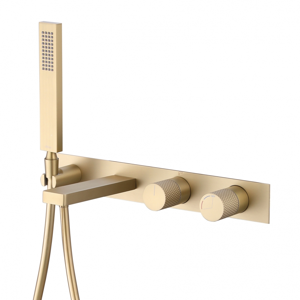 Смеситель ABBER Rund AF8730G для ванны скрытого монтажа, золото матовое в строительном магазине