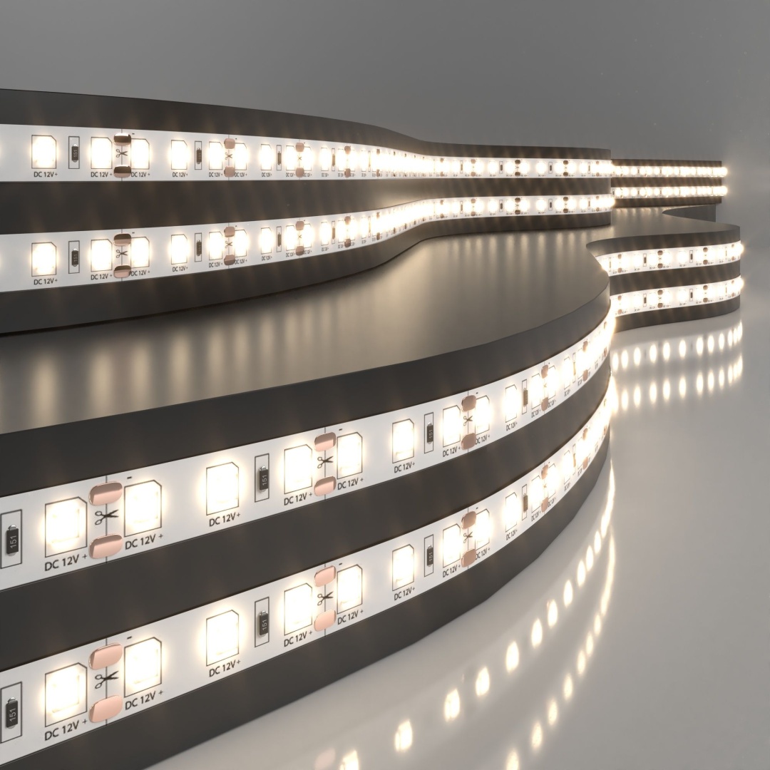 Светодиодная лента 12 В 9,6 Вт/м 120 Led/м 2835 IP20, теплый белый 3300К, 5 м Лента светодиодная 12V 9,6W 120Led 2835 IP20 теплый белый, 5м в строительном магазине