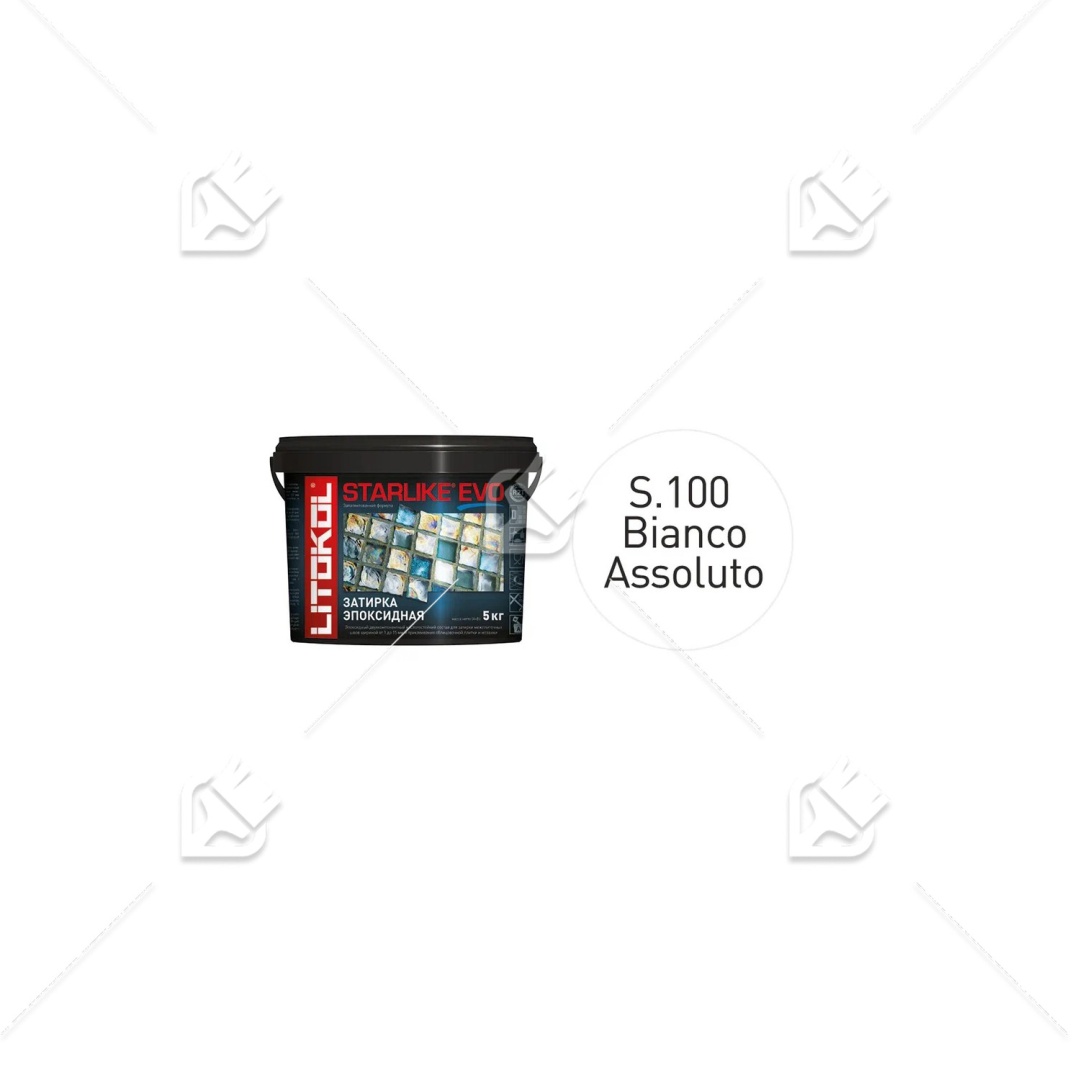 Затирка Litokol Starlike Evo S.100 абсолютно белый 5 кг.