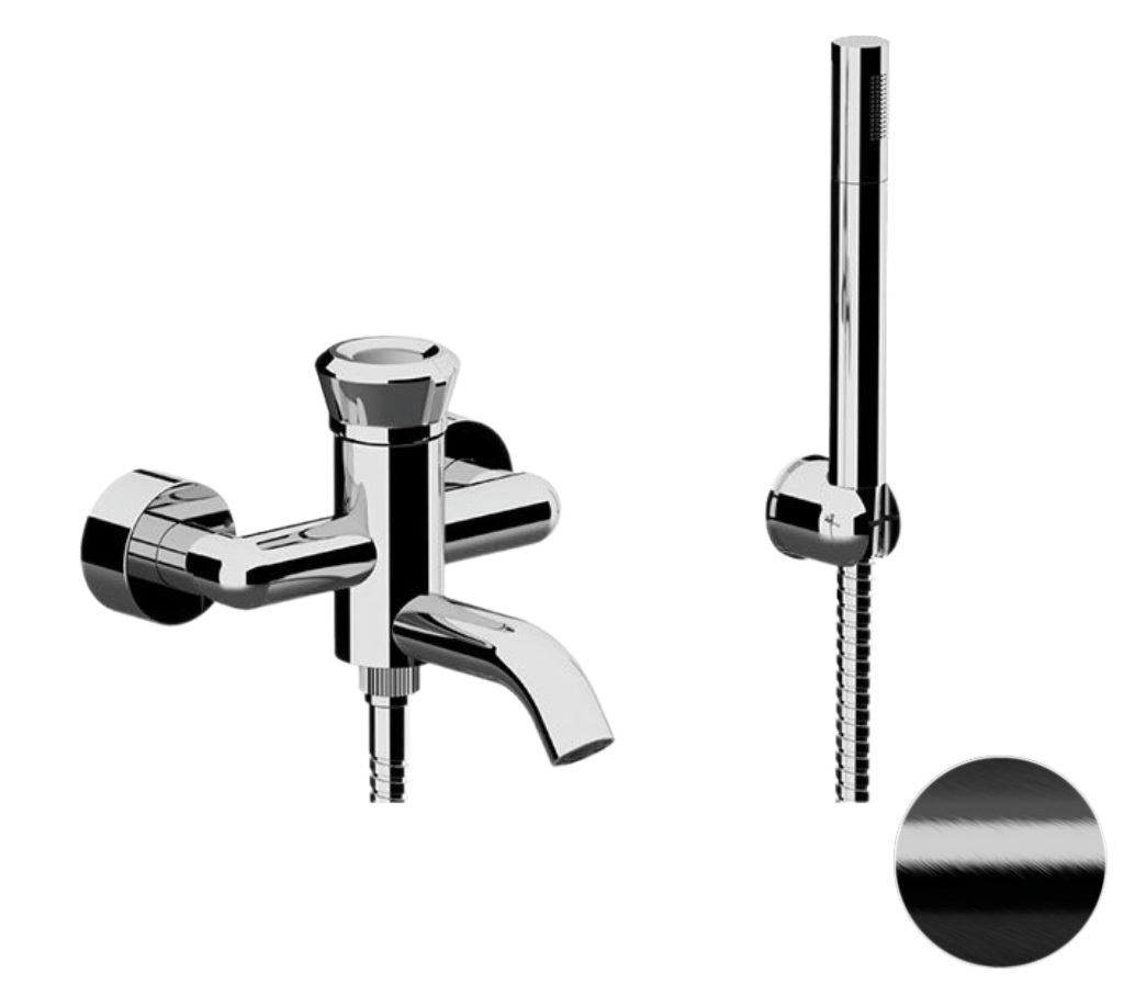 Смеситель для ванны Remer Element ET02CFP, черный брашированный хром в строительном магазине